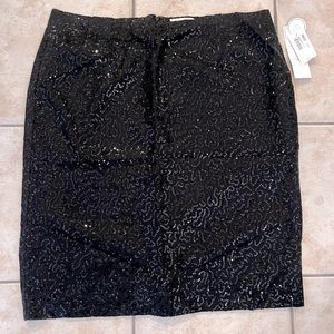 Charter Club Comfort Waist black sequin skirt size 16 NWT
